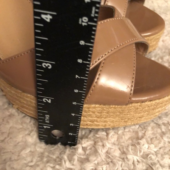 Mossimo Supply Co size 10 dark nude platform heels like new patent leather - Picture 8 of 11